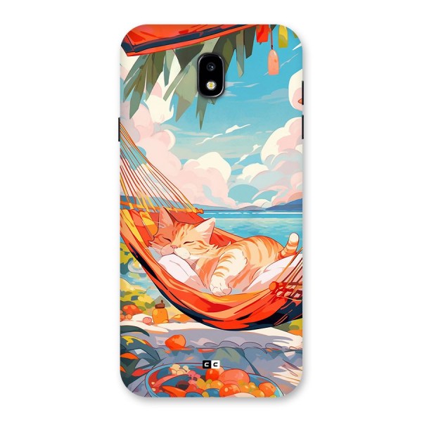 Cute Cat On Beach Back Case for Galaxy J7 Pro