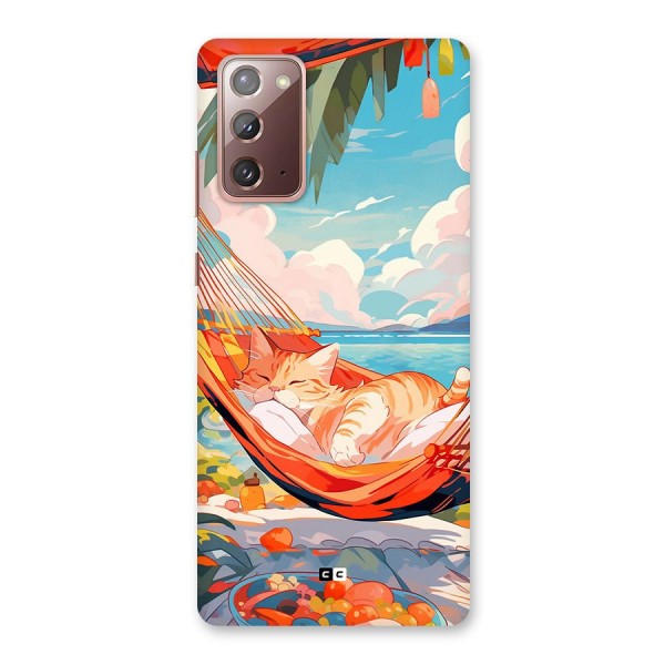 Cute Cat On Beach Back Case for Galaxy Note 20