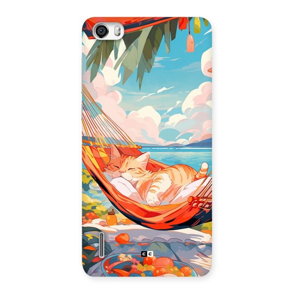 Cute Cat On Beach Back Case for Honor 6