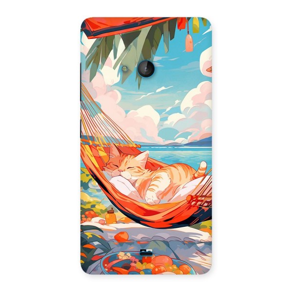 Cute Cat On Beach Back Case for Lumia 540