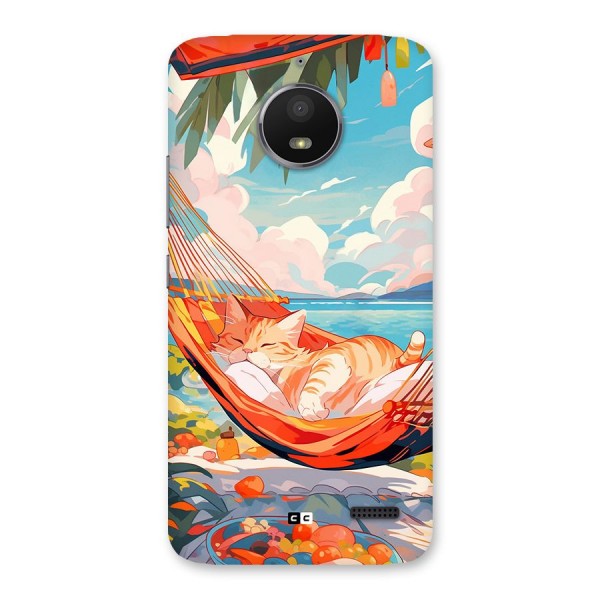 Cute Cat On Beach Back Case for Moto E4