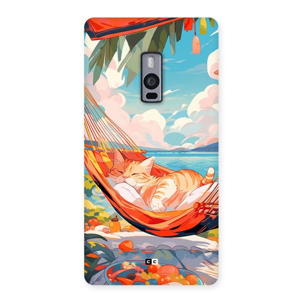 Cute Cat On Beach Back Case for OnePlus 2