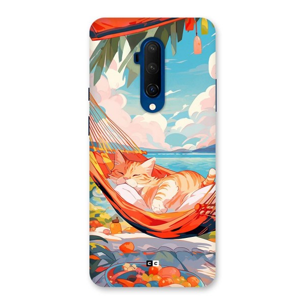 Cute Cat On Beach Back Case for OnePlus 7T Pro