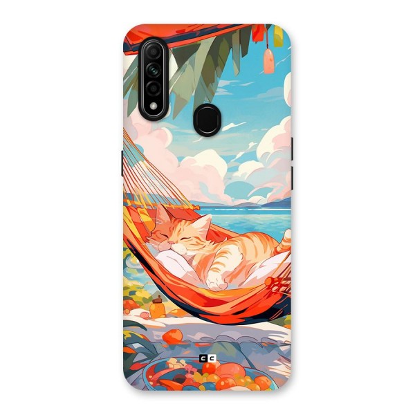 Cute Cat On Beach Back Case for Oppo A31