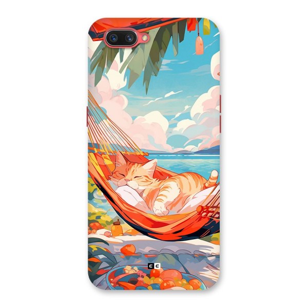 Cute Cat On Beach Back Case for Oppo A3s