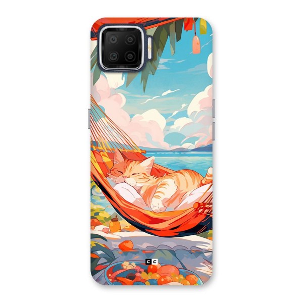 Cute Cat On Beach Back Case for Oppo F17