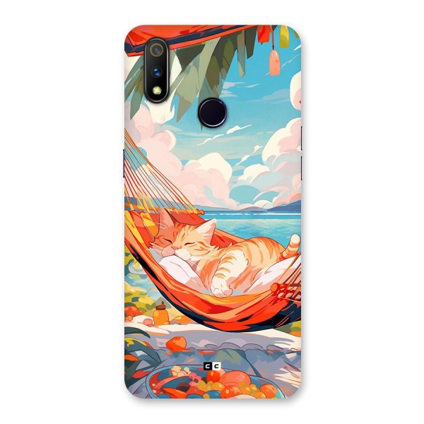 Cute Cat On Beach Back Case for Realme 3 Pro