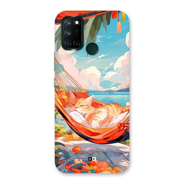 Cute Cat On Beach Back Case for Realme C17