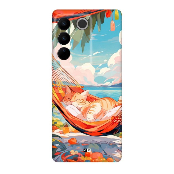 Cute Cat On Beach Back Case for Vivo V27