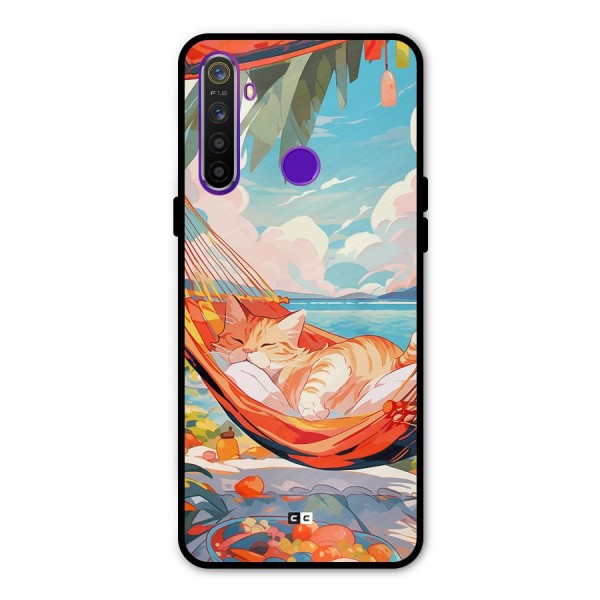 Cute Cat On Beach Metal Back Case for Realme 5i