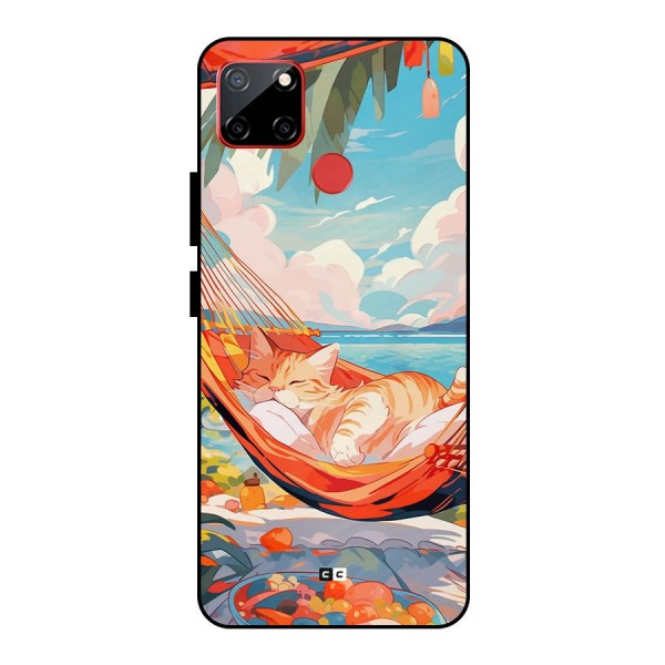 Cute Cat On Beach Metal Back Case for Realme C12