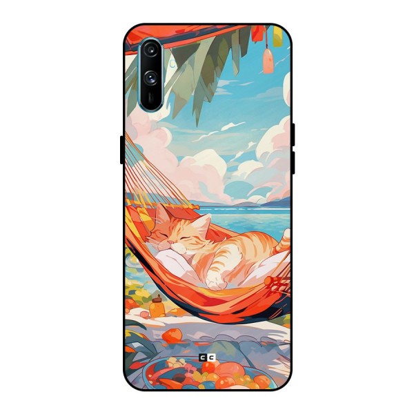 Cute Cat On Beach Metal Back Case for Realme C3