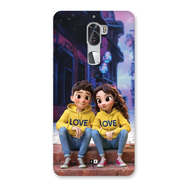 Cute Couple Sitting Back Case for Coolpad Cool 1