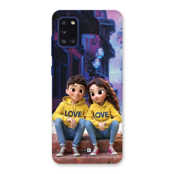 Cute Couple Sitting Back Case for Galaxy A31