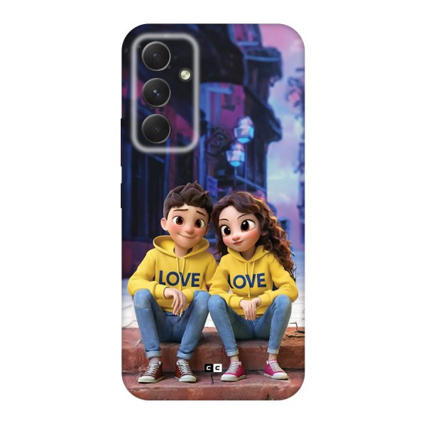 Cute Couple Sitting Back Case for Galaxy A54