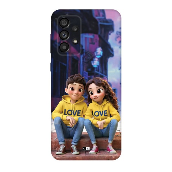 Cute Couple Sitting Back Case for Galaxy A73 5G