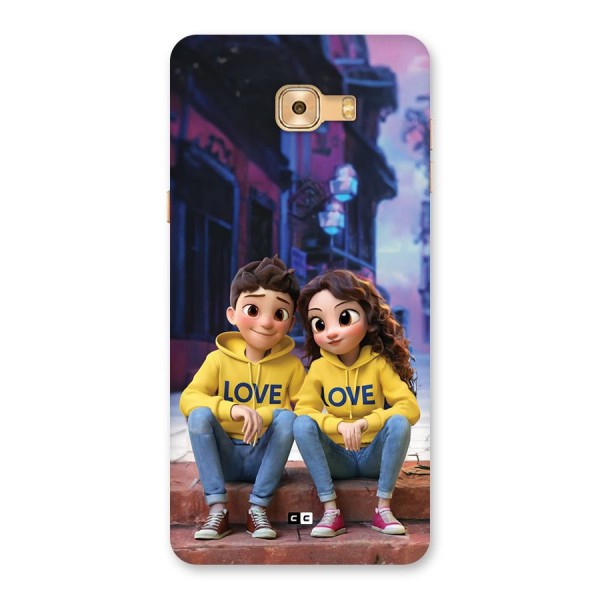 Cute Couple Sitting Back Case for Galaxy C9 Pro