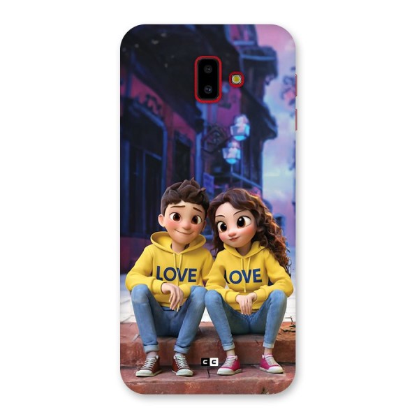 Cute Couple Sitting Back Case for Galaxy J6 Plus