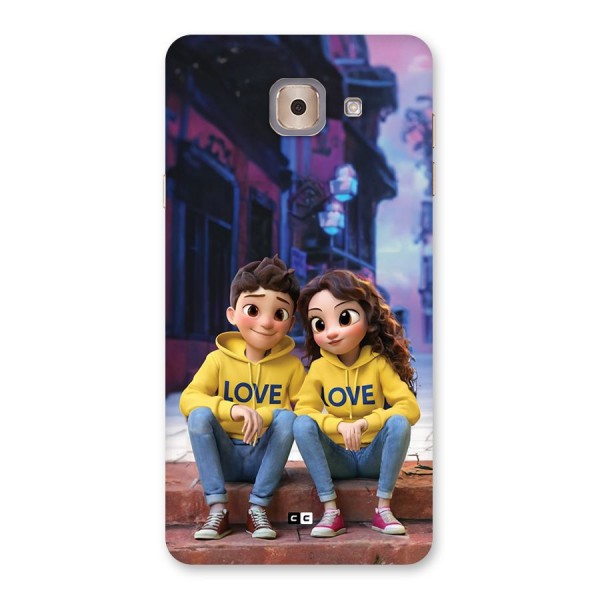 Cute Couple Sitting Back Case for Galaxy J7 Max