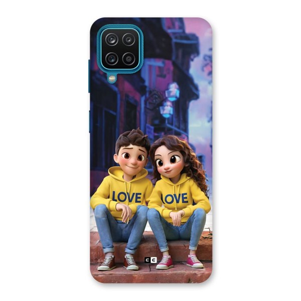 Cute Couple Sitting Back Case for Galaxy M12