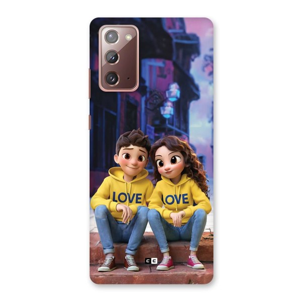 Cute Couple Sitting Back Case for Galaxy Note 20