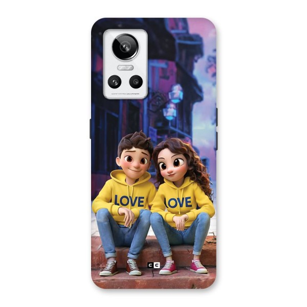 Cute Couple Sitting Back Case for Realme GT Neo 3