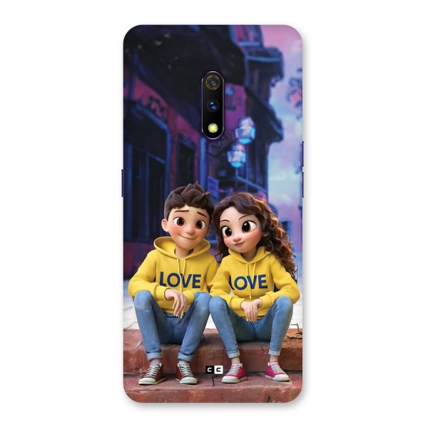 Cute Couple Sitting Back Case for Realme X