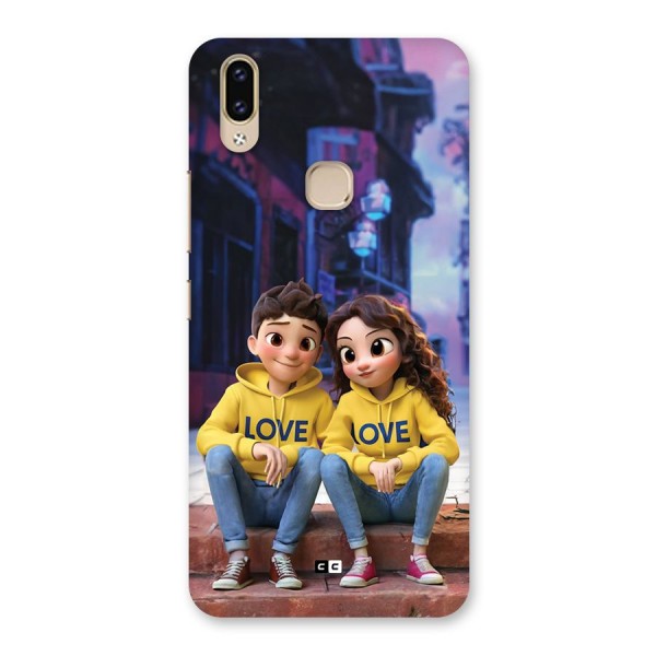 Cute Couple Sitting Back Case for Vivo V9