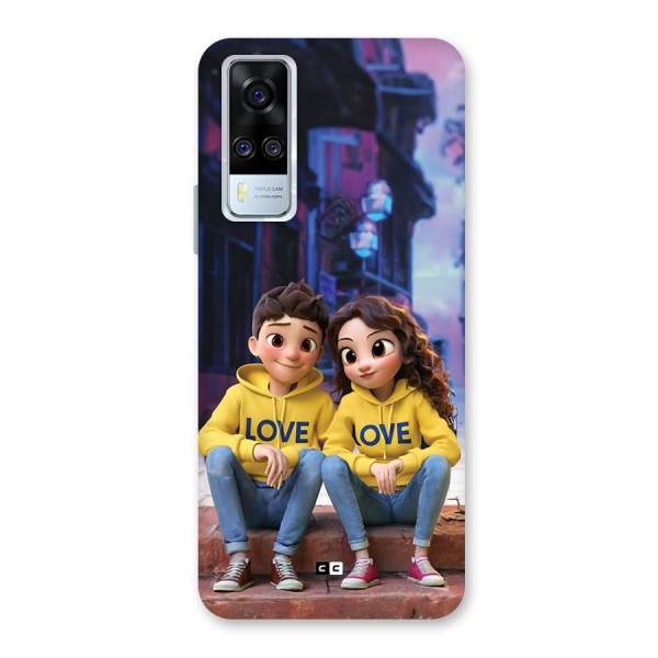 Cute Couple Sitting Back Case for Vivo Y51