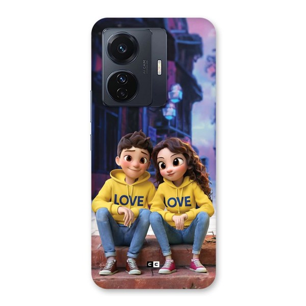 Cute Couple Sitting Back Case for Vivo iQOO Z6 Pro