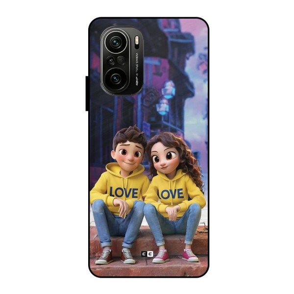 Cute Couple Sitting Metal Back Case for Mi 11X Pro