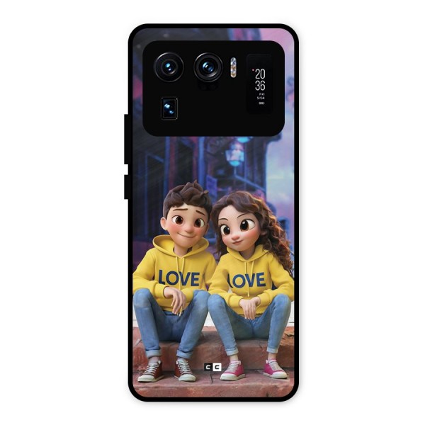 Cute Couple Sitting Metal Back Case for Mi 11 Ultra