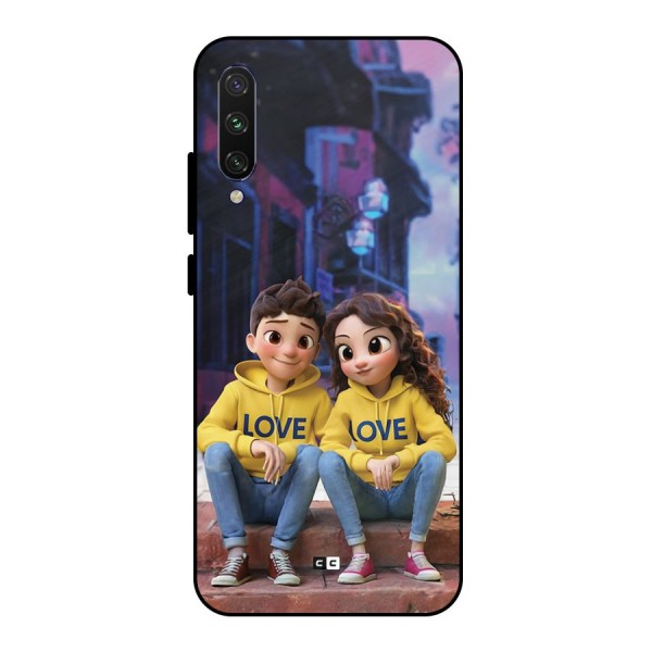 Cute Couple Sitting Metal Back Case for Mi A3