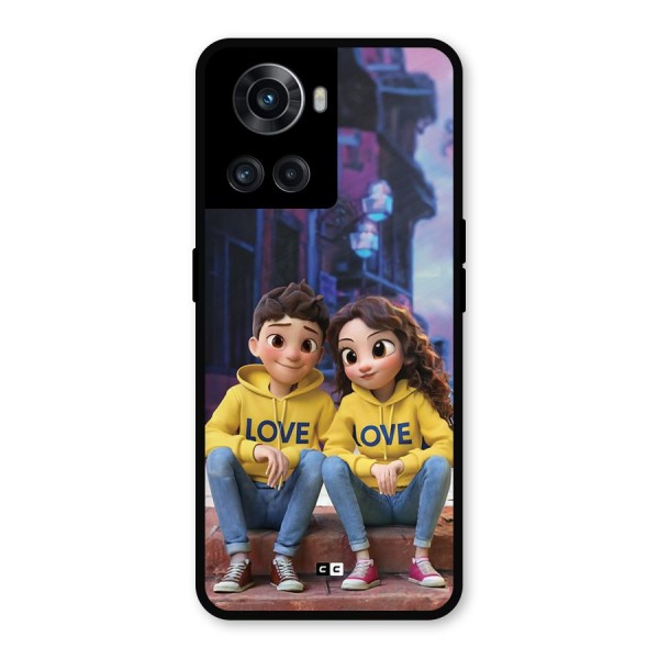 Cute Couple Sitting Metal Back Case for OnePlus 10R