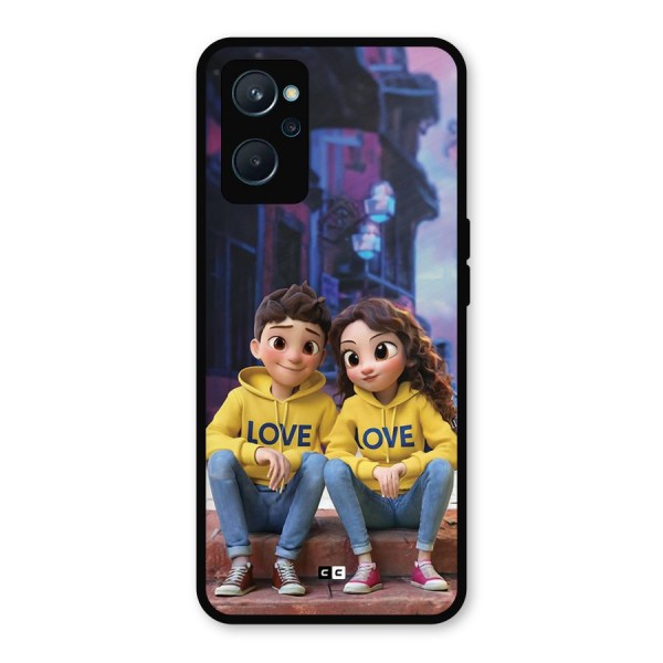 Cute Couple Sitting Metal Back Case for Realme 9i