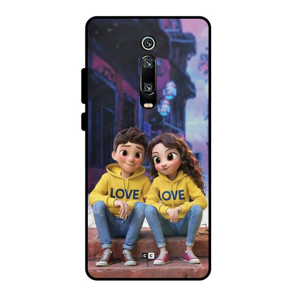 Cute Couple Sitting Metal Back Case for Redmi K20 Pro