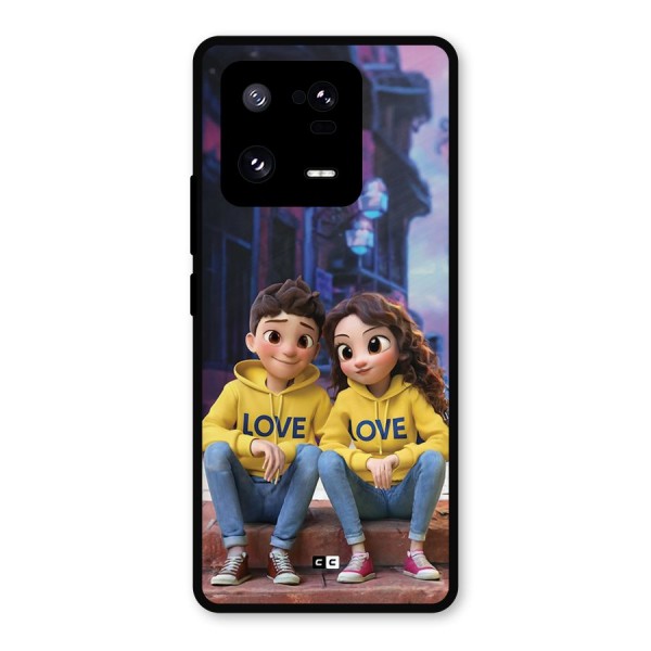 Cute Couple Sitting Metal Back Case for Xiaomi 13 Pro