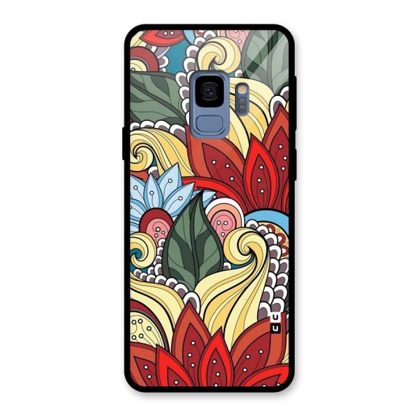 Cute Doodle Glass Back Case for Galaxy S9