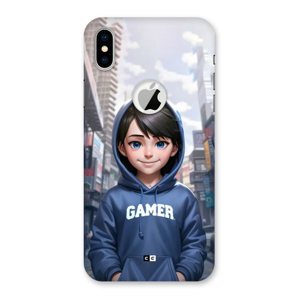 Cute Gamer Back Case for iPhone XS Logo Cut