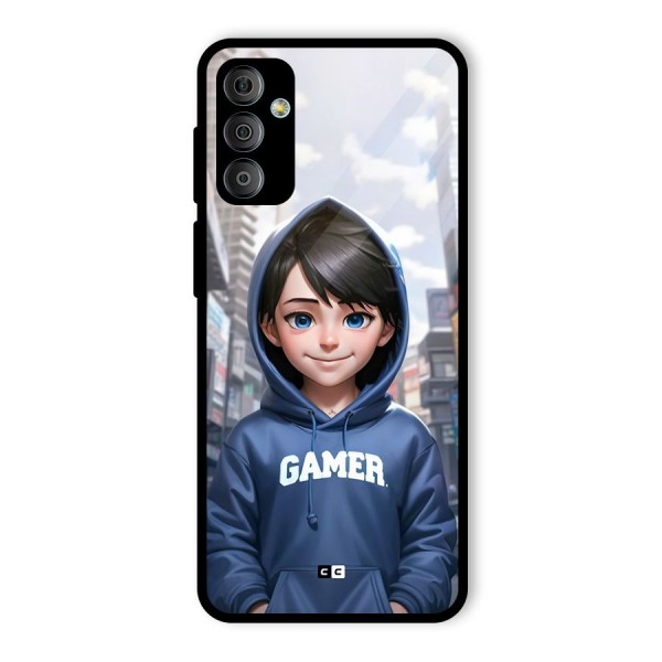 Cute Gamer Glass Back Case for Galaxy F23