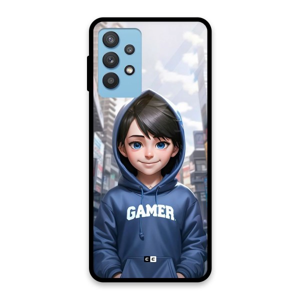 Cute Gamer Glass Back Case for Galaxy M32 5G