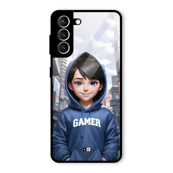 Cute Gamer Glass Back Case for Galaxy S21 5G