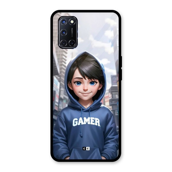 Cute Gamer Glass Back Case for Oppo A52