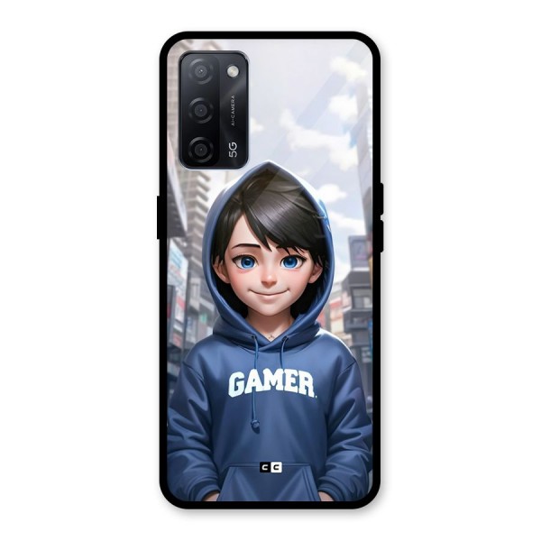 Cute Gamer Glass Back Case for Oppo A53s 5G