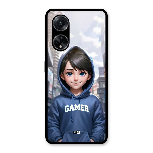 Cute Gamer Glass Back Case for Oppo F23