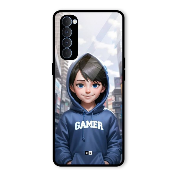 Cute Gamer Glass Back Case for Oppo Reno4 Pro