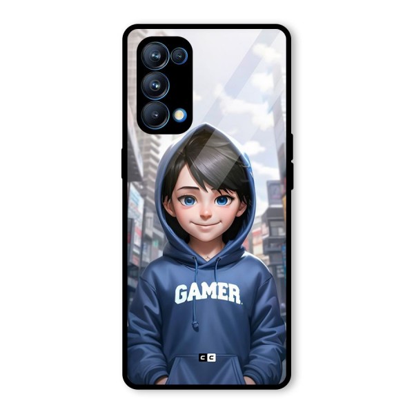 Cute Gamer Glass Back Case for Oppo Reno5 Pro 5G