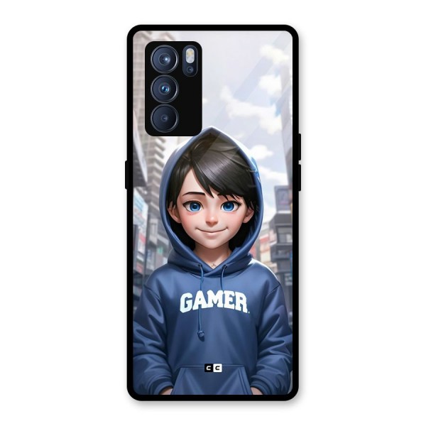 Cute Gamer Glass Back Case for Oppo Reno6 Pro 5G