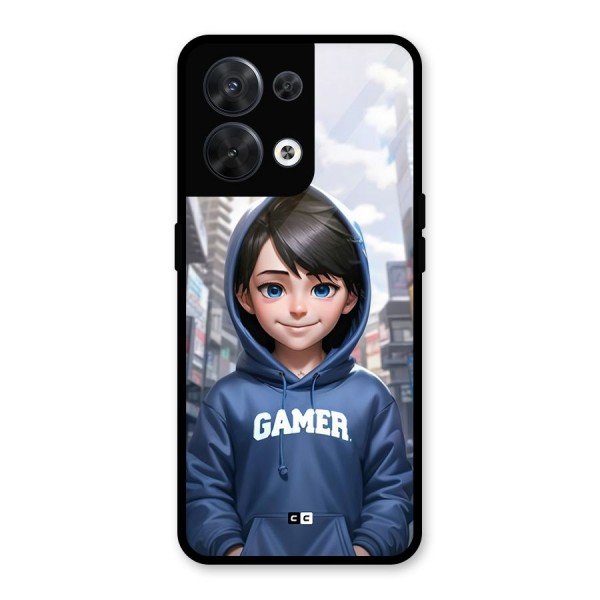 Cute Gamer Glass Back Case for Oppo Reno8 5G