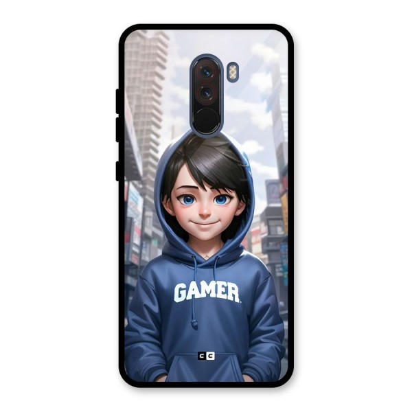 Cute Gamer Glass Back Case for Poco F1